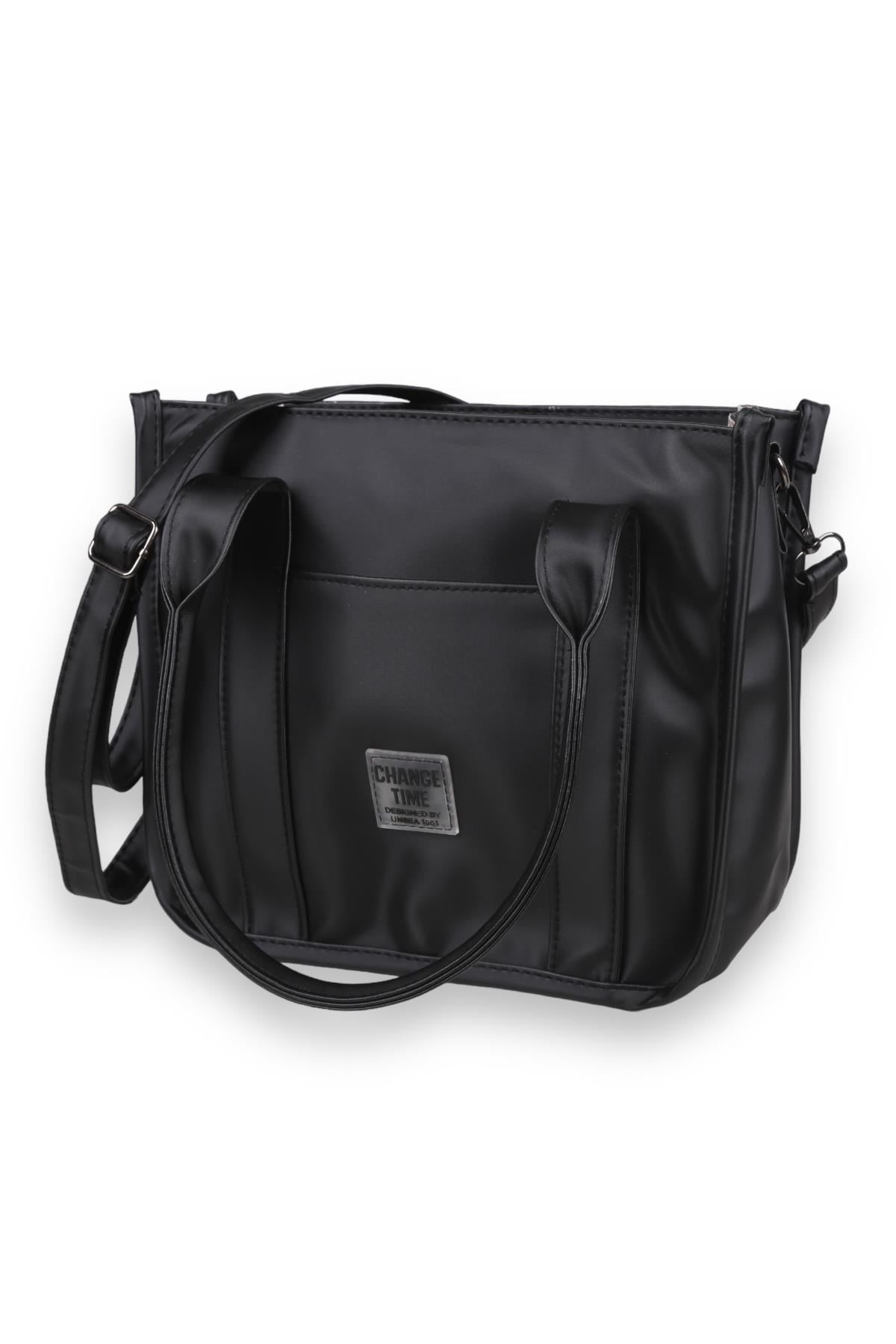 Siyah Saten Tote Çanta 9253