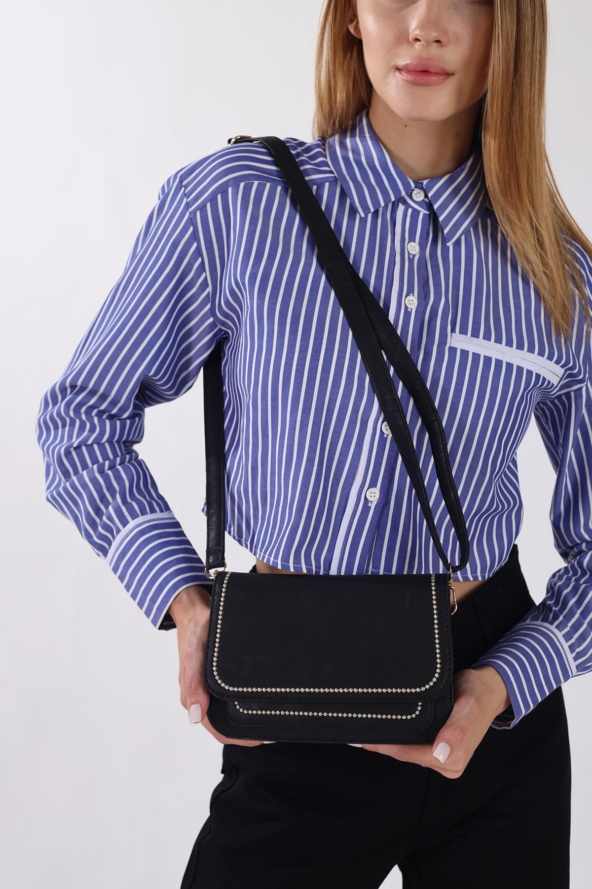 Siyah Şerit Detay Çanta 3015