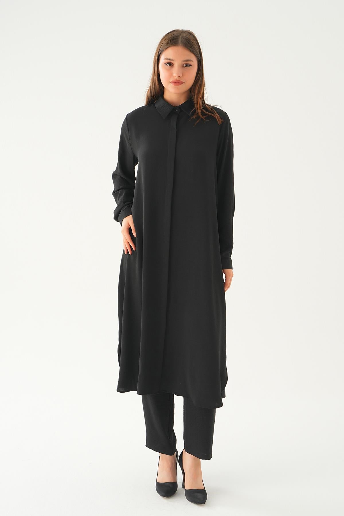 Siyah Tunik Pantolon Takım 4016A
