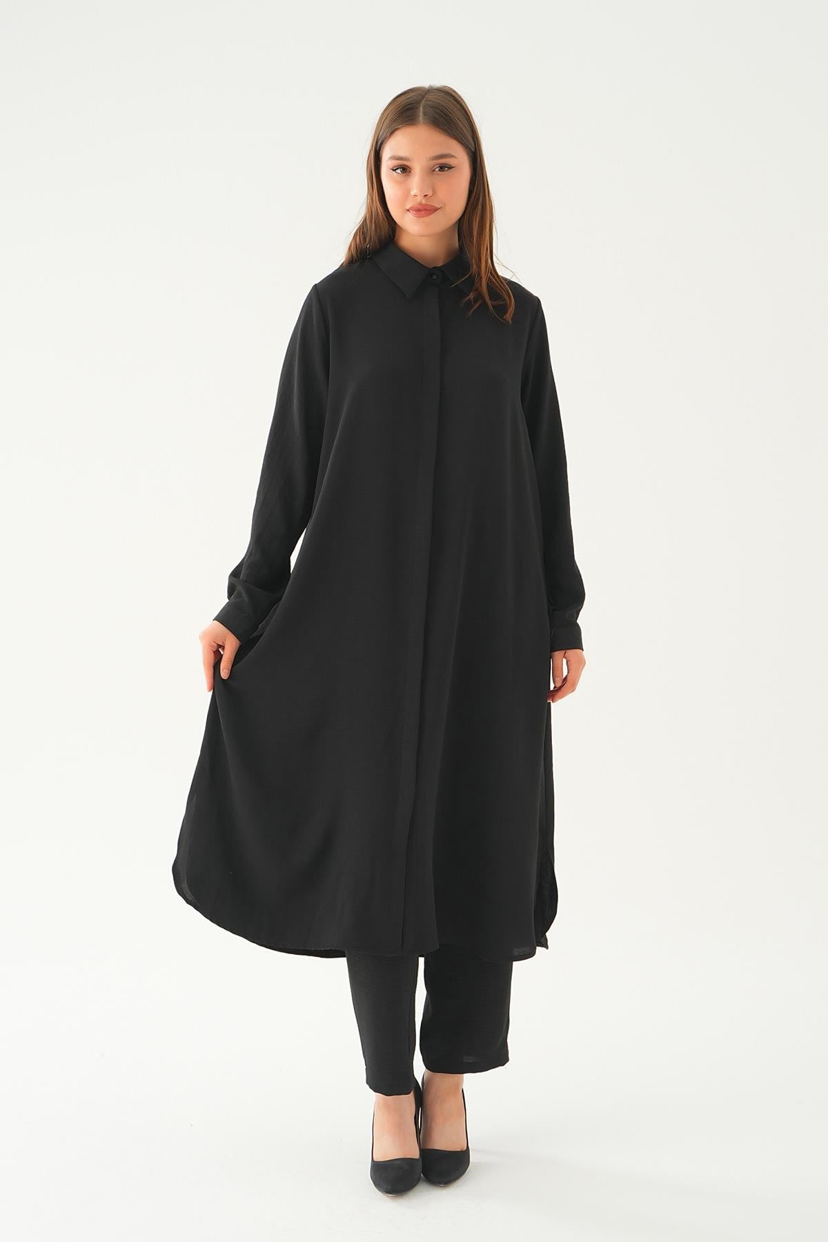 Siyah Tunik Pantolon Takım 4016A