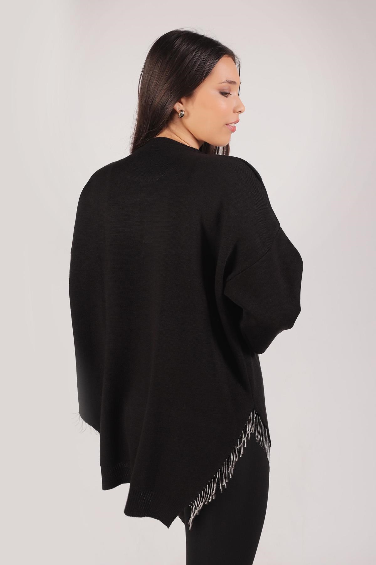 Siyah Yan Zincirli Tunik 2260