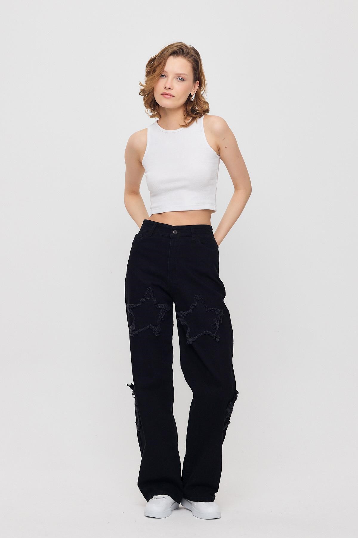 Siyah Yıldız Detay Jean 11136