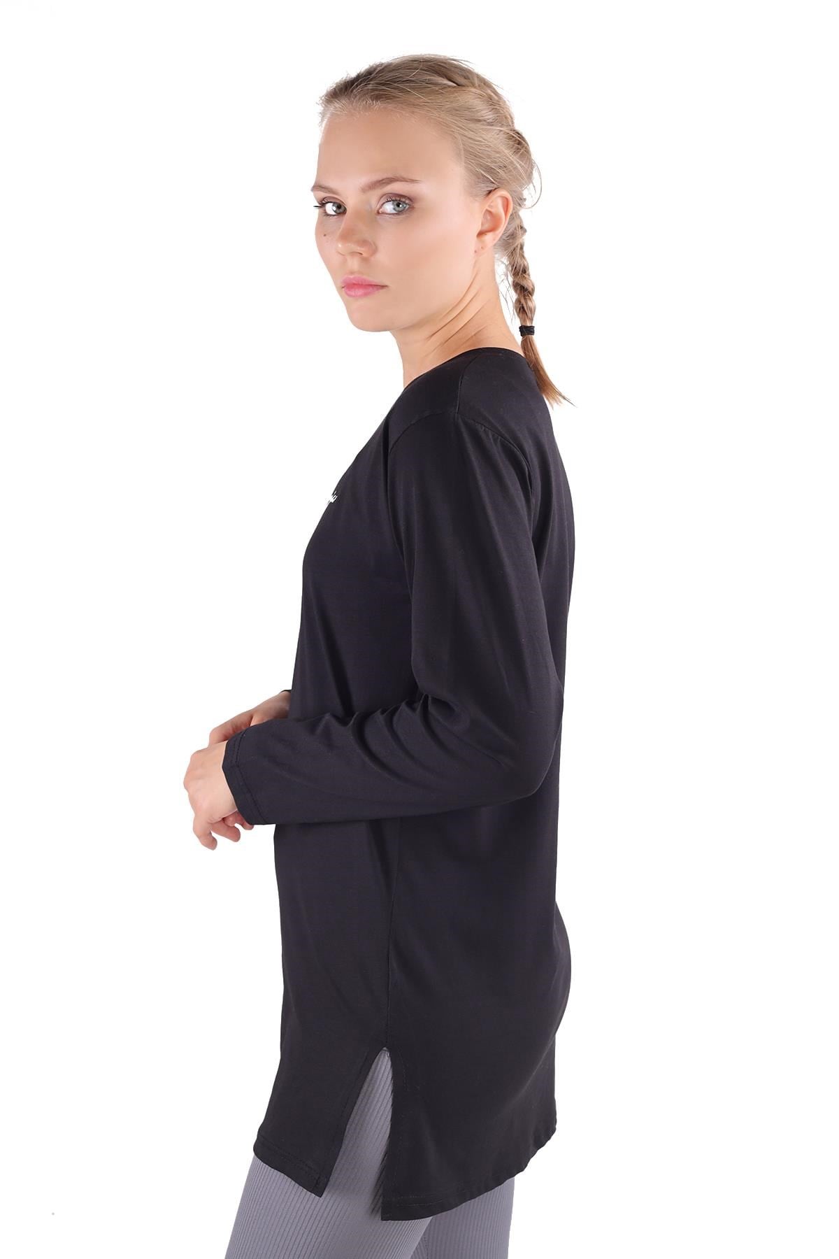 Siyah You Are Magic Baskılı Uzun Kol Tunik 3158