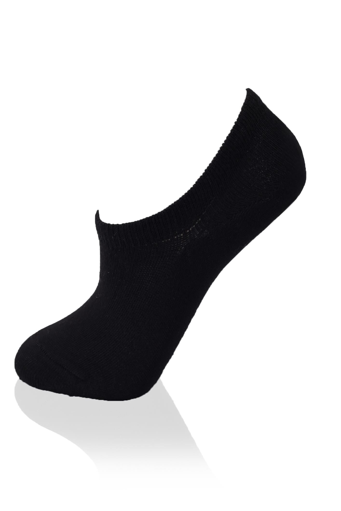 Siyah Yuvarlak Lastik 3'lü Sneaker Çorap 1108