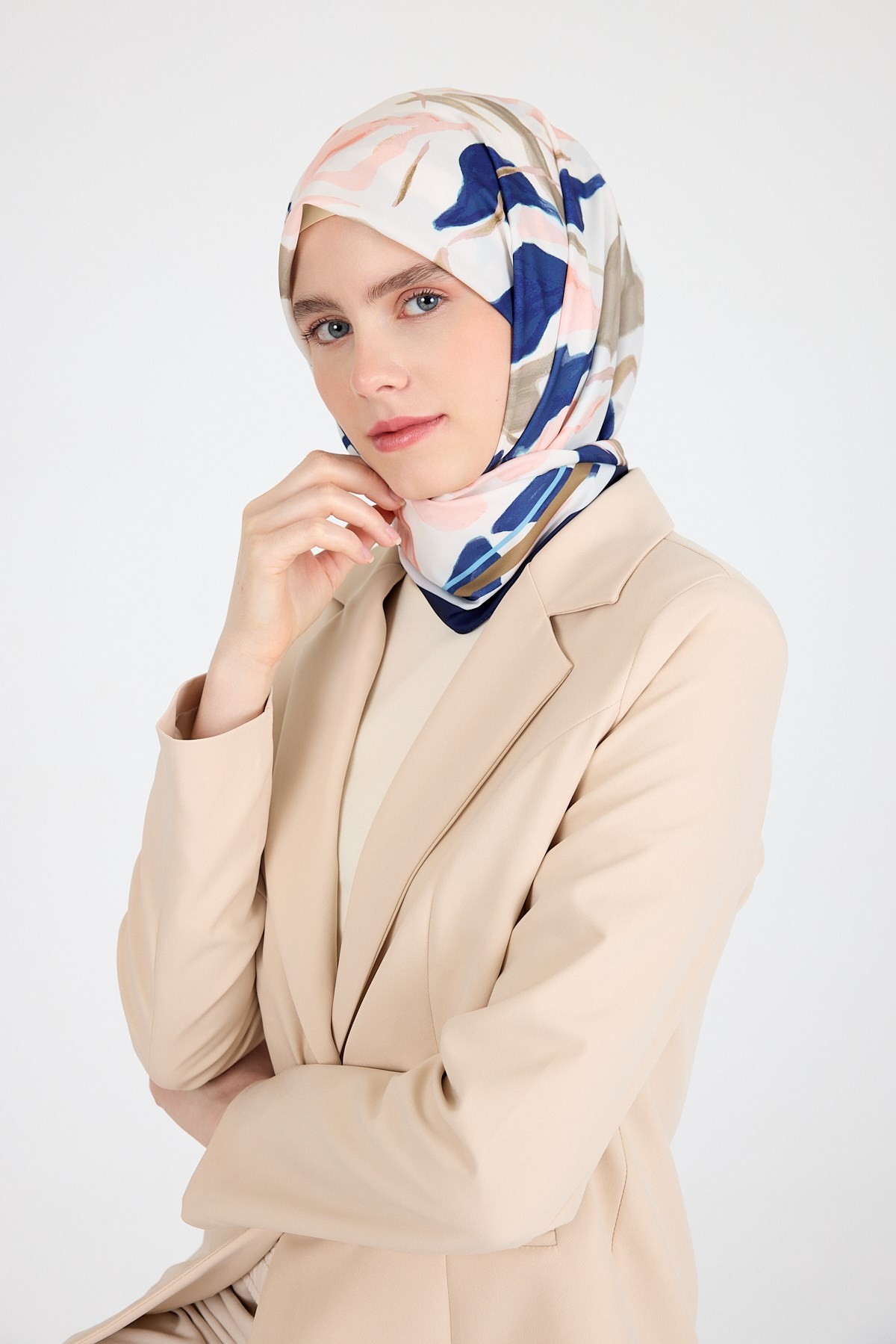 Somon Yaprak Desen Eşarp 3004