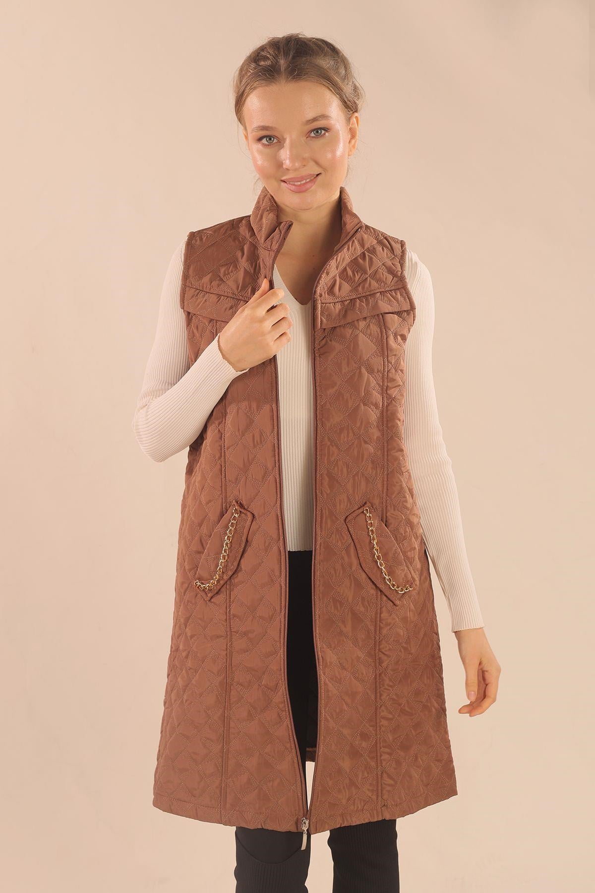 Taba Cep Zincir Detay Yelek 9525