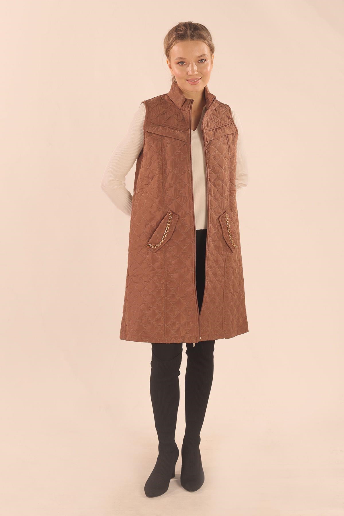Taba Cep Zincir Detay Yelek 9525