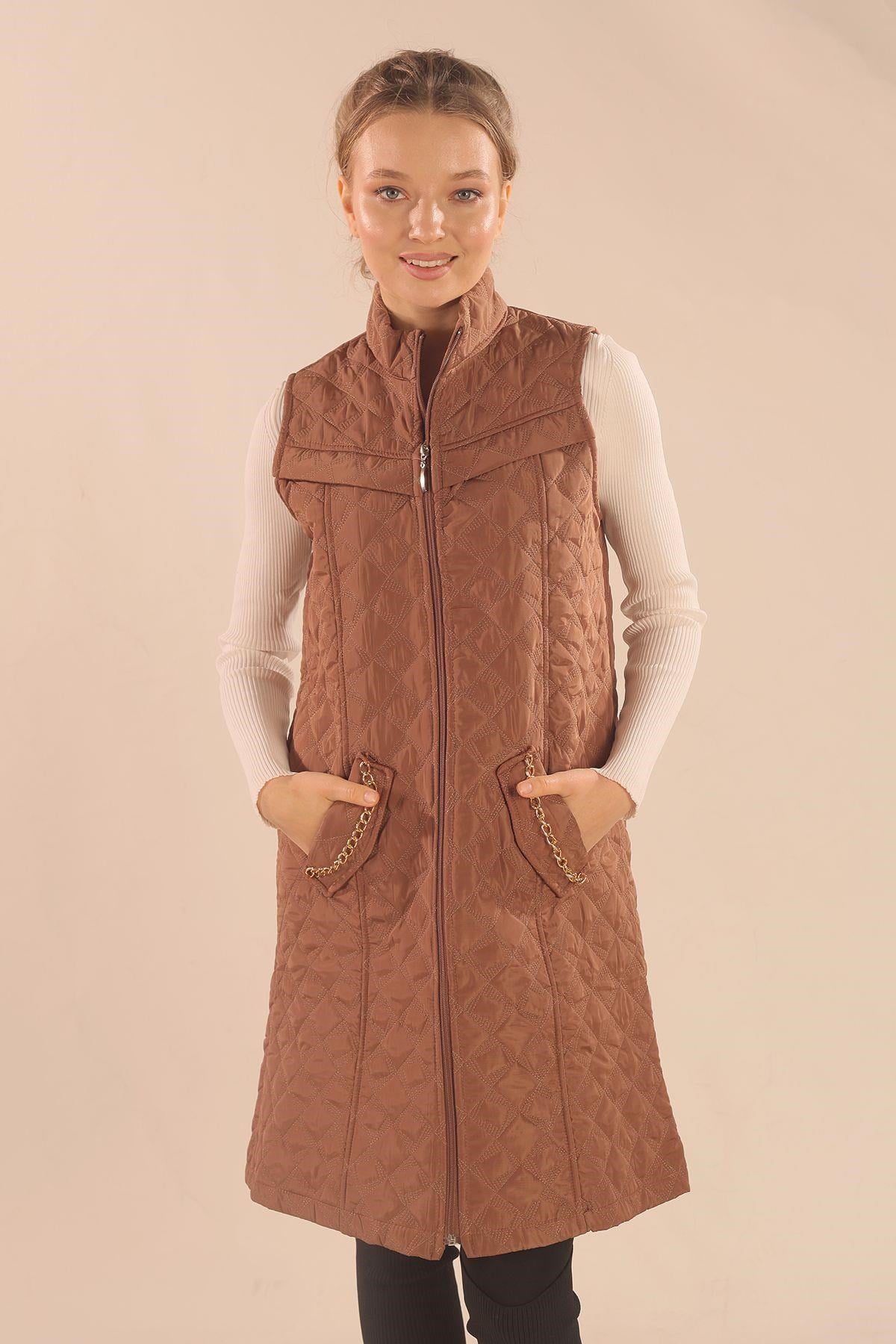 Taba Cep Zincir Detay Yelek 9525