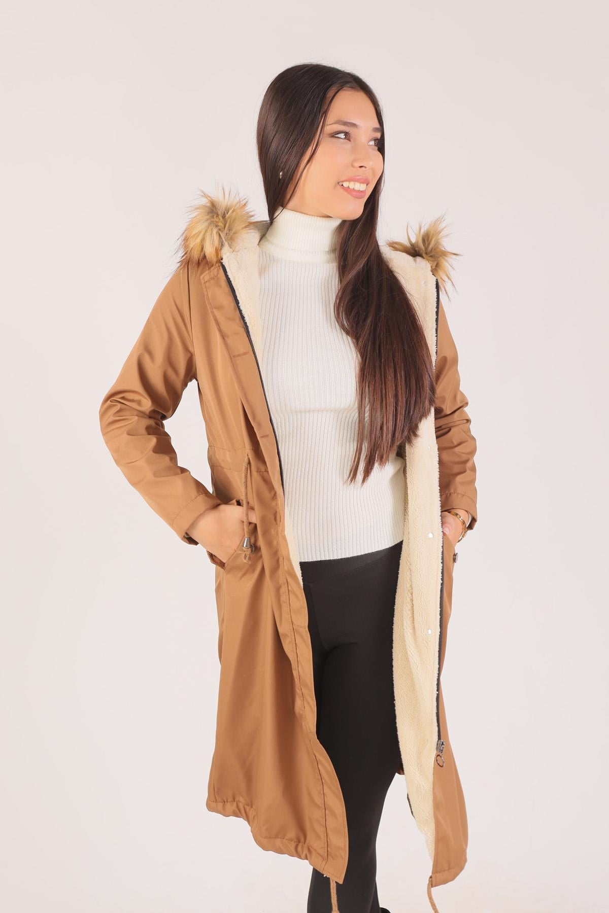 Taba İçi Kürklü Mont 30075