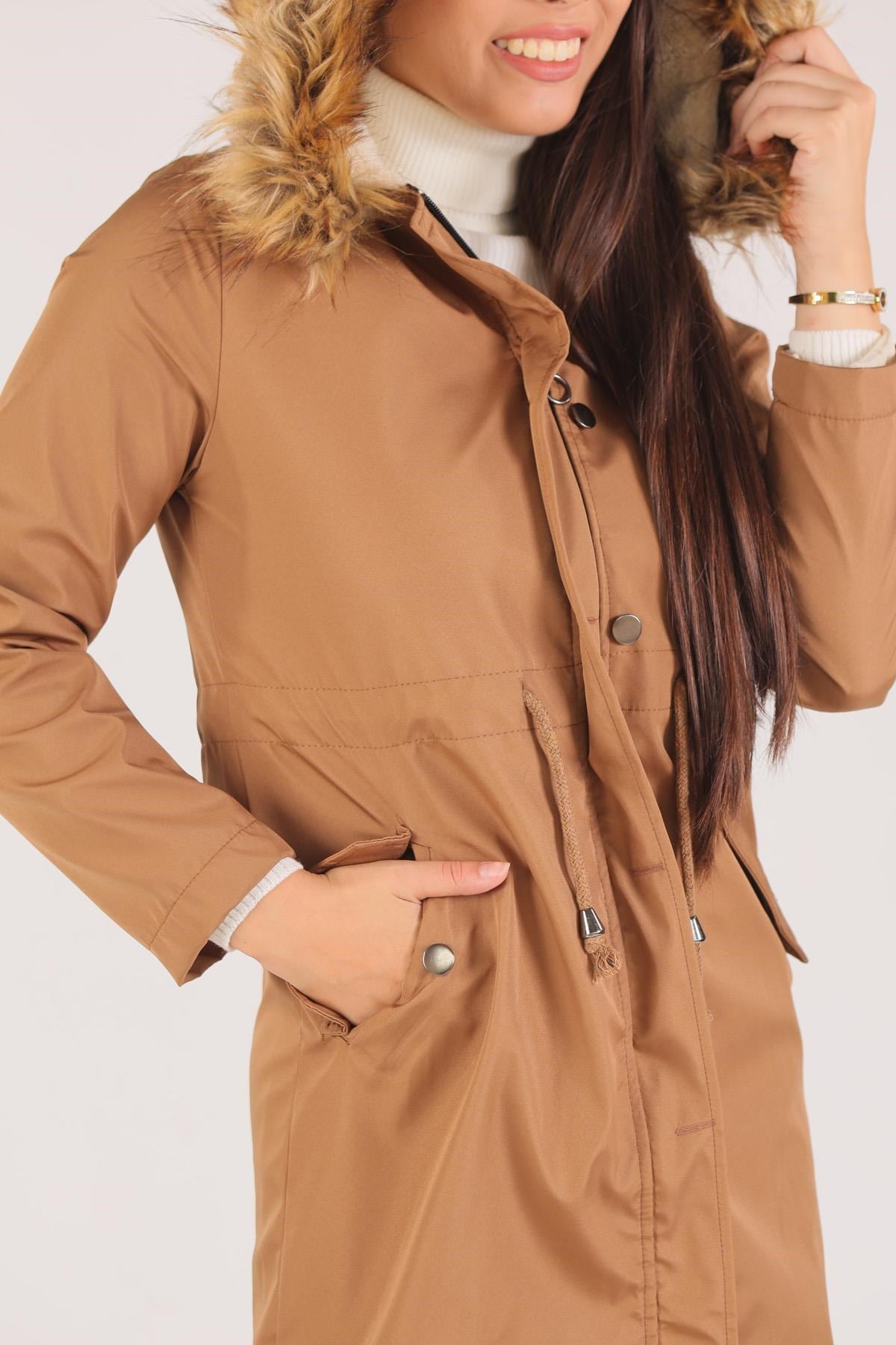 Taba İçi Kürklü Mont 30075