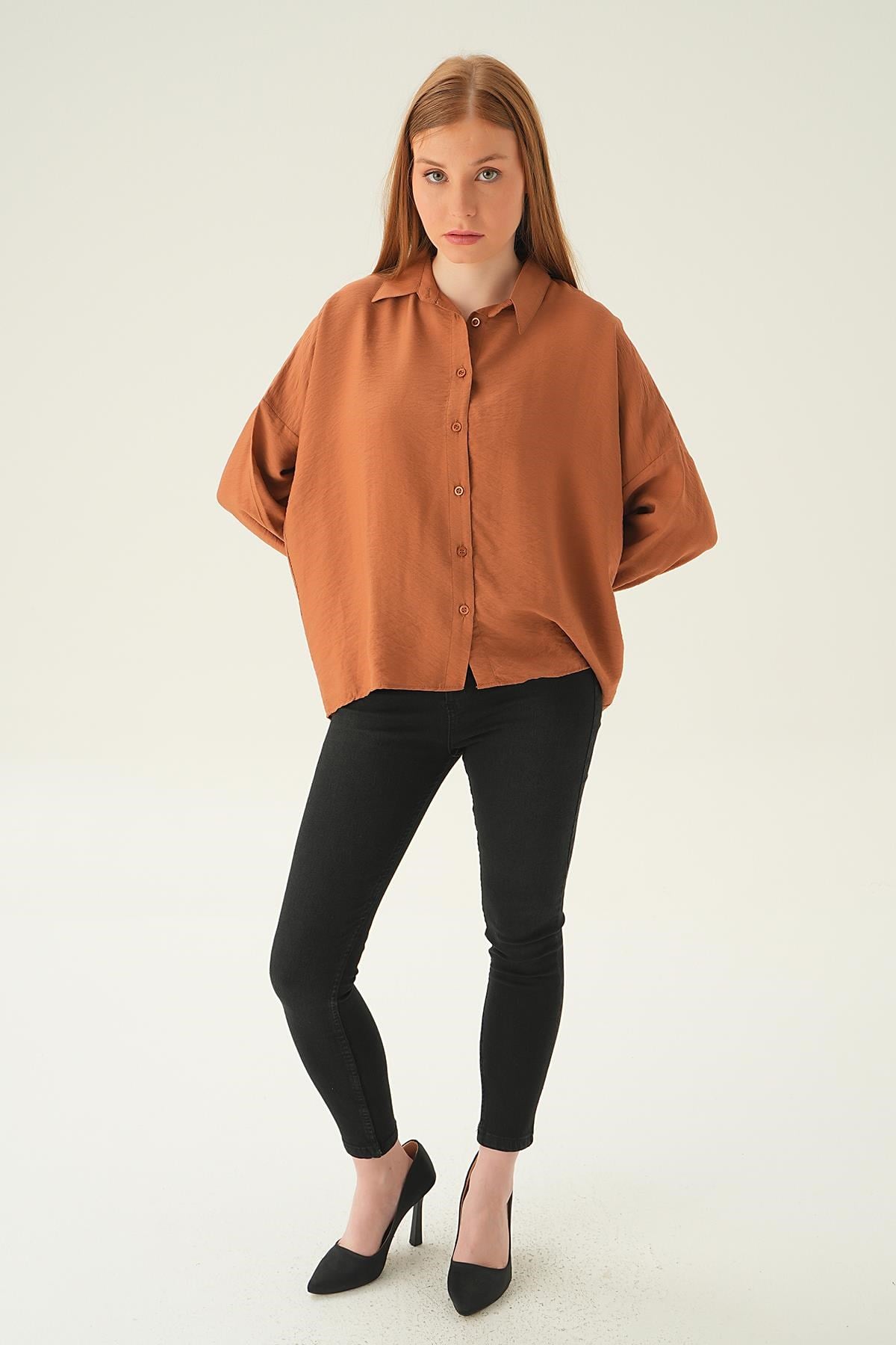 Taba Oversize Gömlek 6557-1