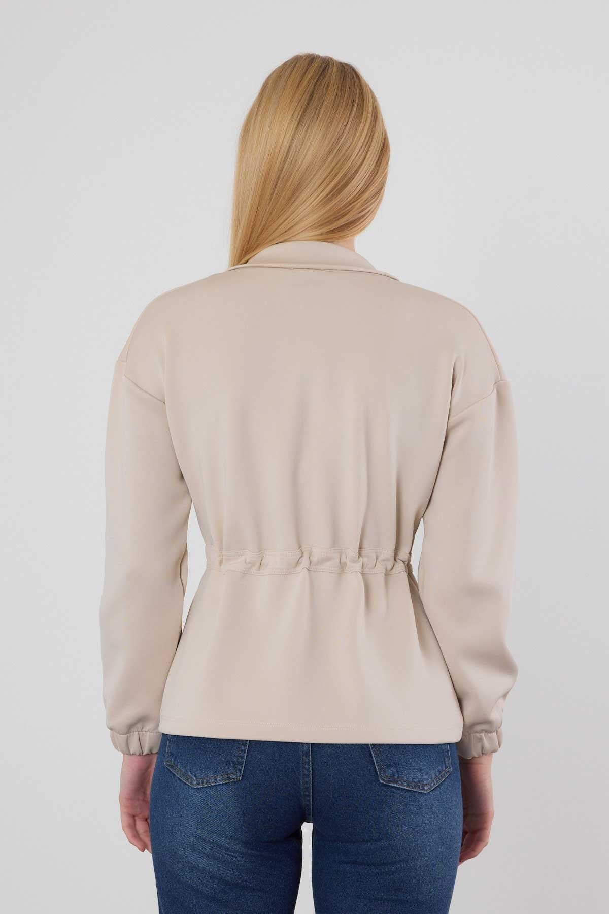 Taş Bel Lastik Fermuarlı Sweat 9167M