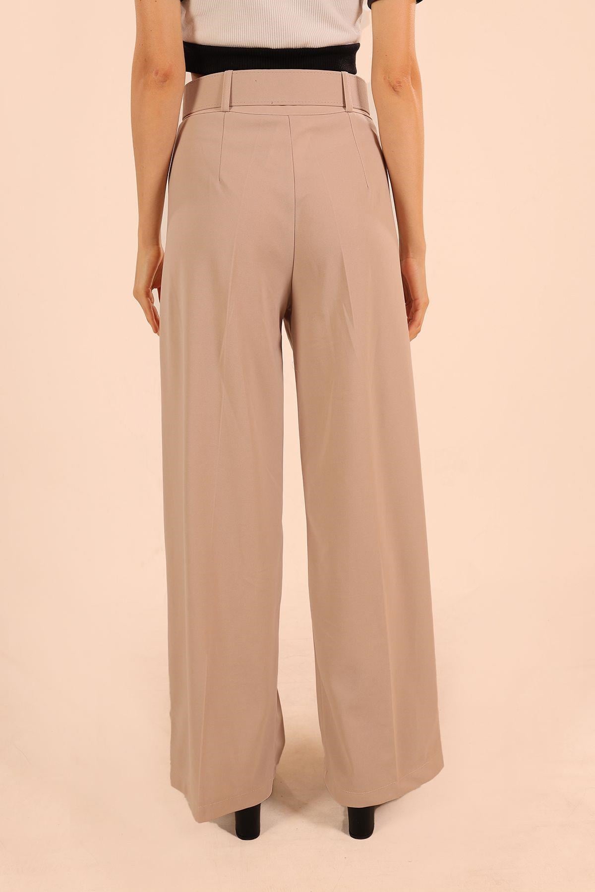 Taş Bol Paça Kemerli Pantolon 5059