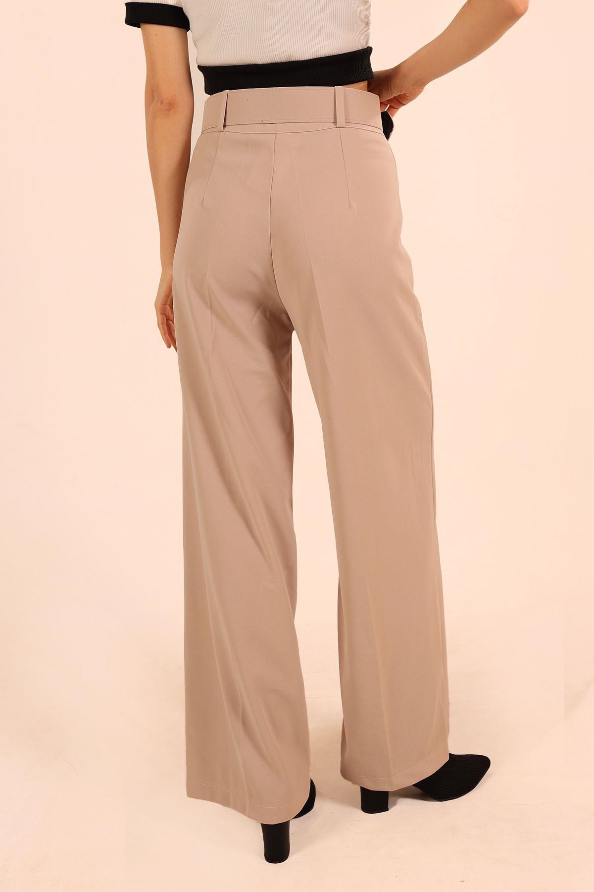 Taş Bol Paça Kemerli Pantolon 5059