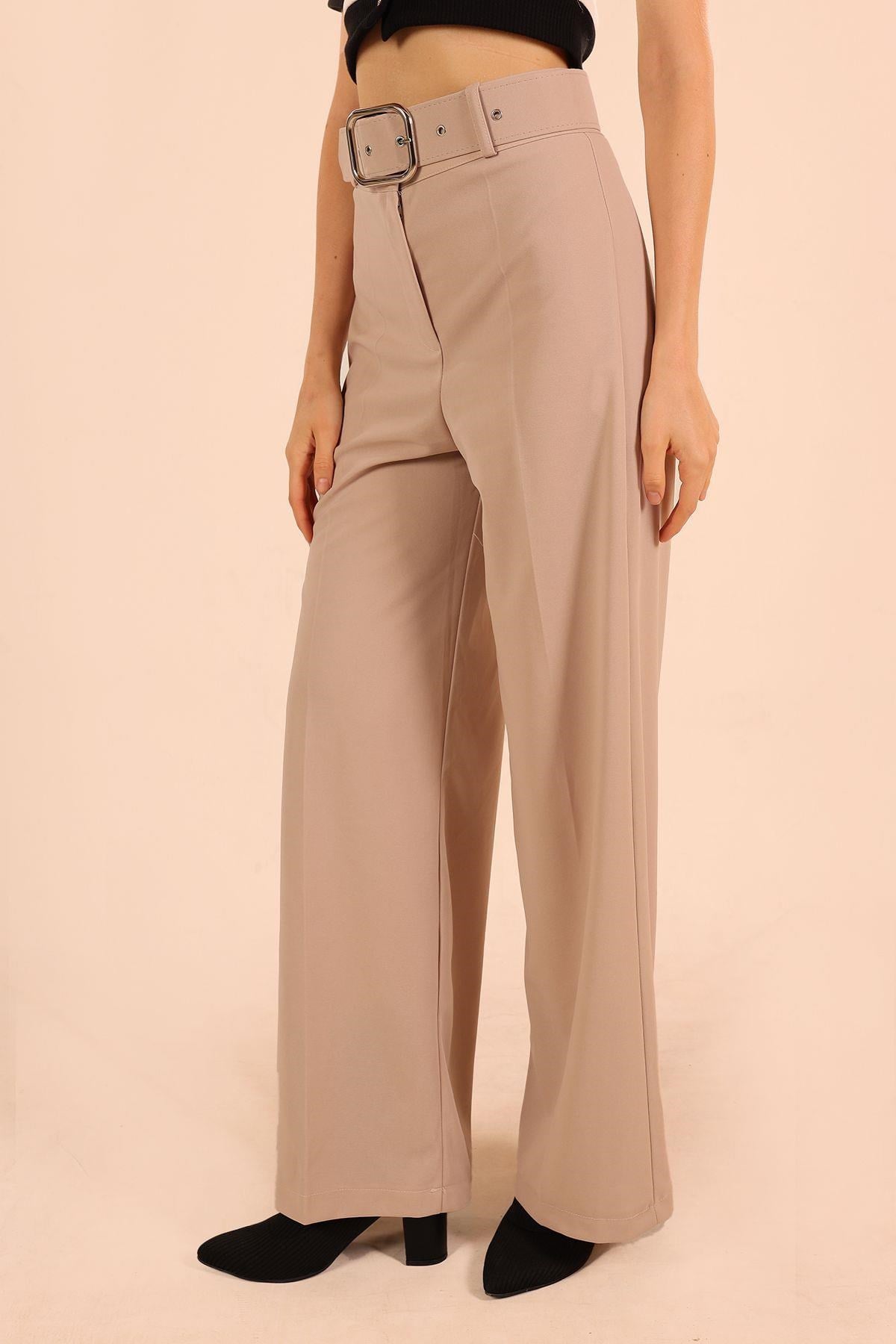 Taş Bol Paça Kemerli Pantolon 5059