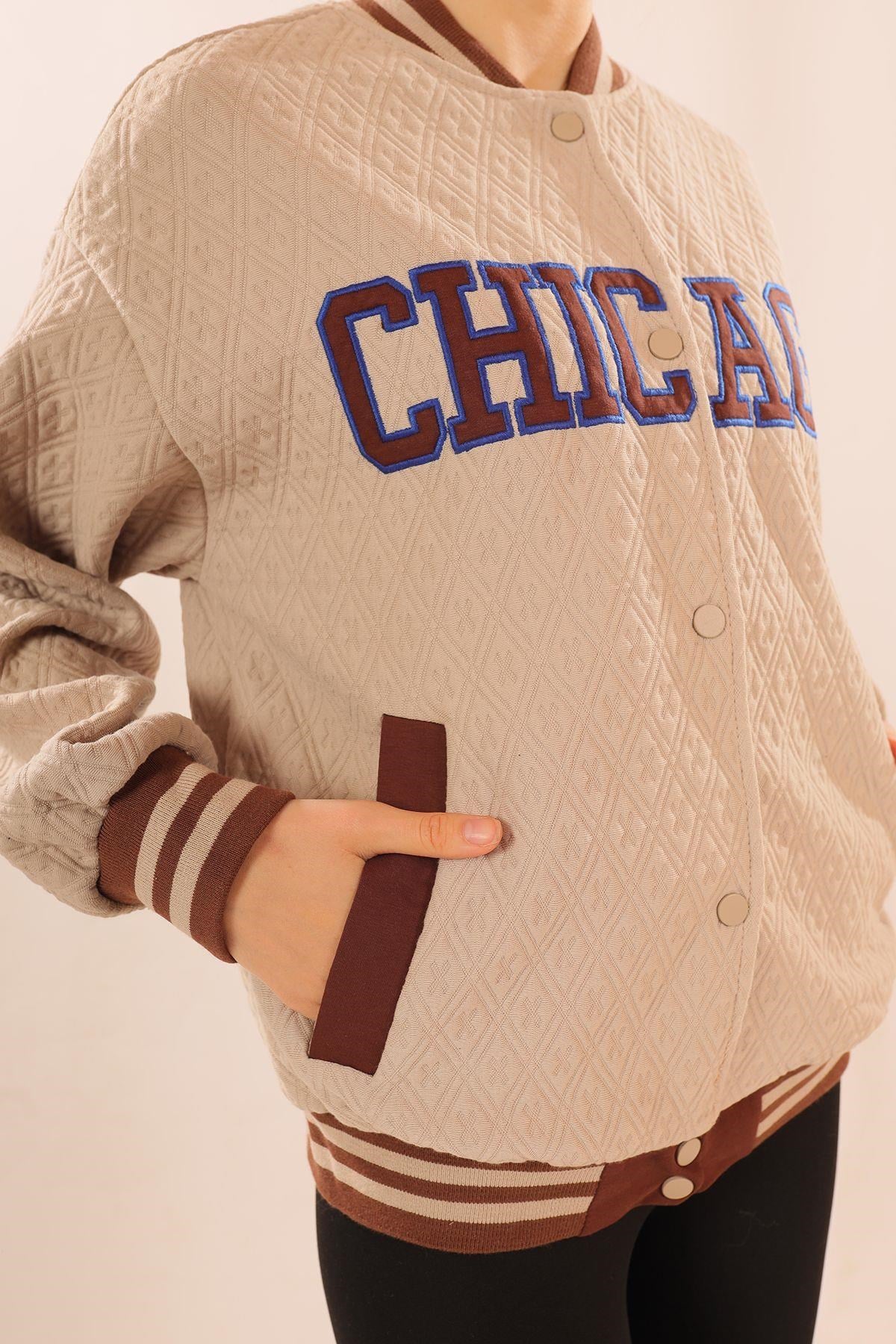 Taş Chicago Nakış Kolej Ceket 1028
