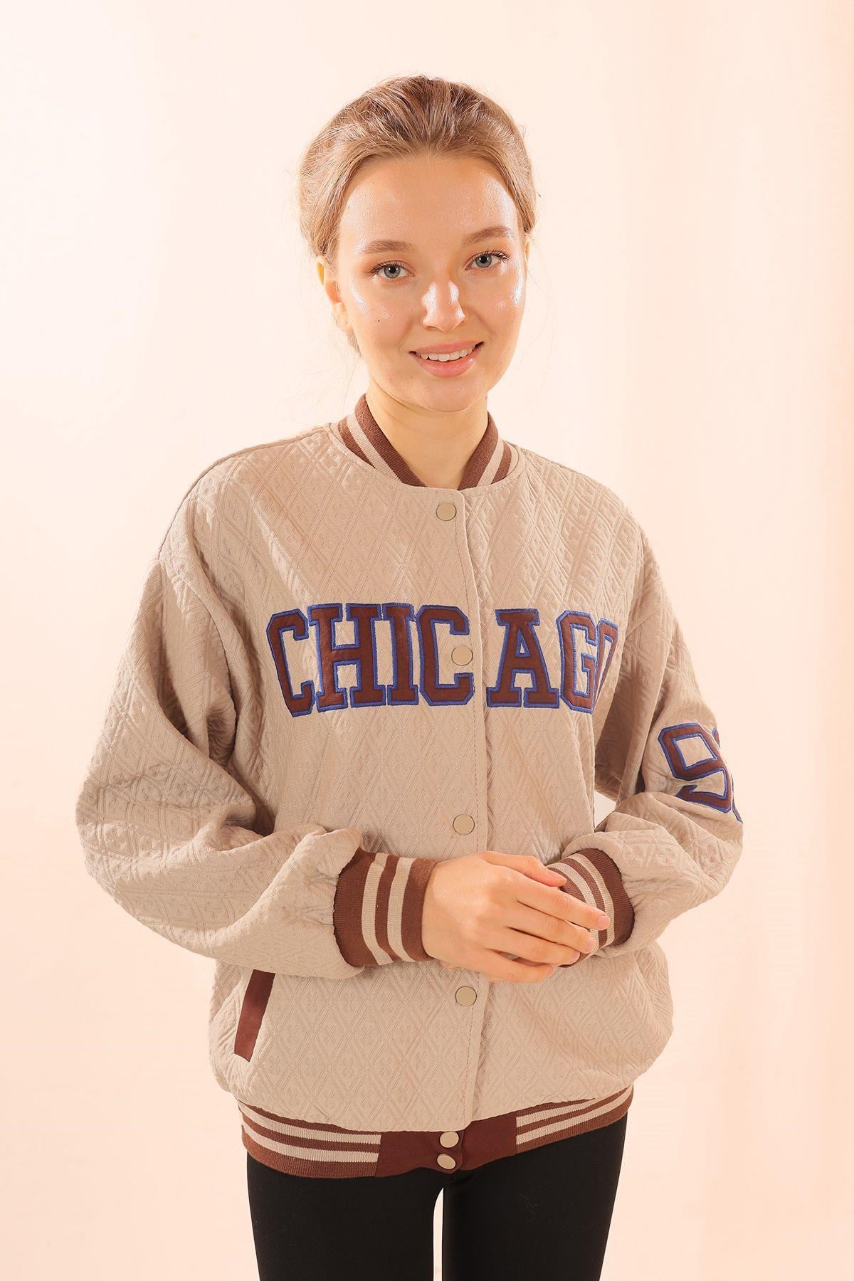 Taş Chicago Nakış Kolej Ceket 1028