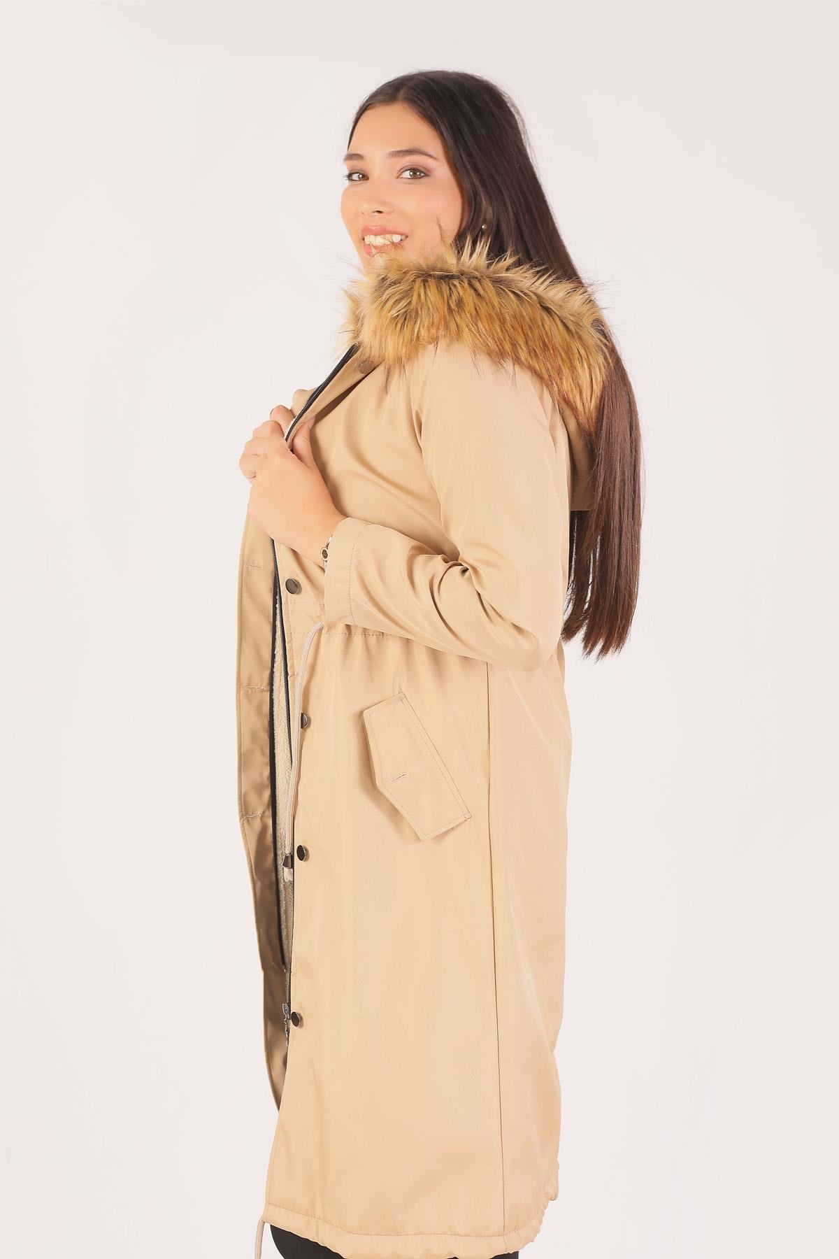 Taş İçi Kürklü Mont 30075