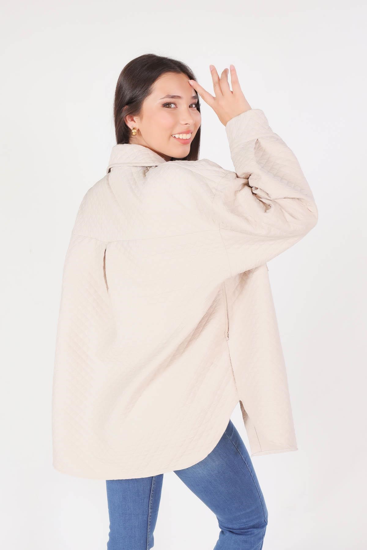 Taş Kapitone Oversize Ceket 1017