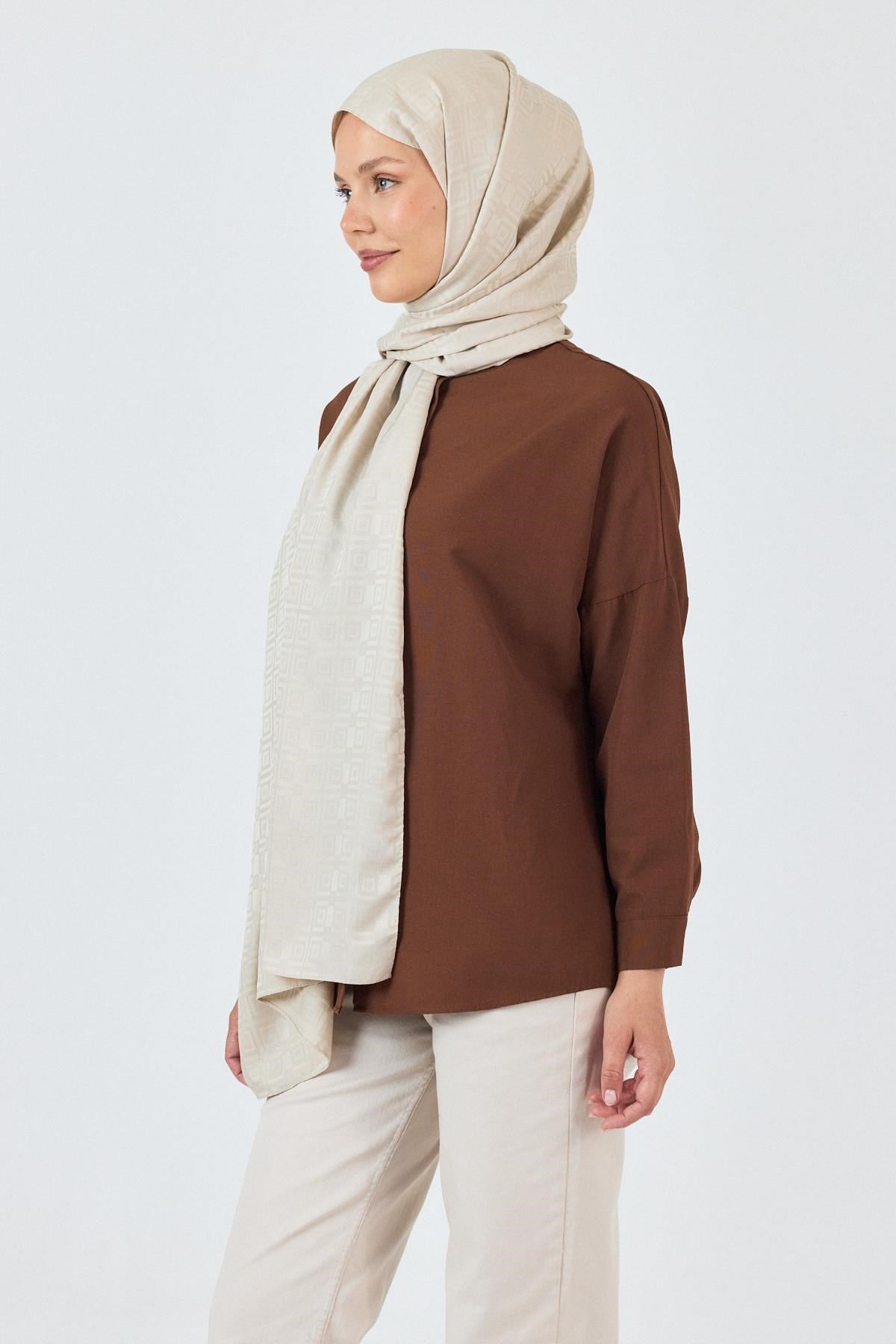 Taş Kare Desen Jakar Şal 5692