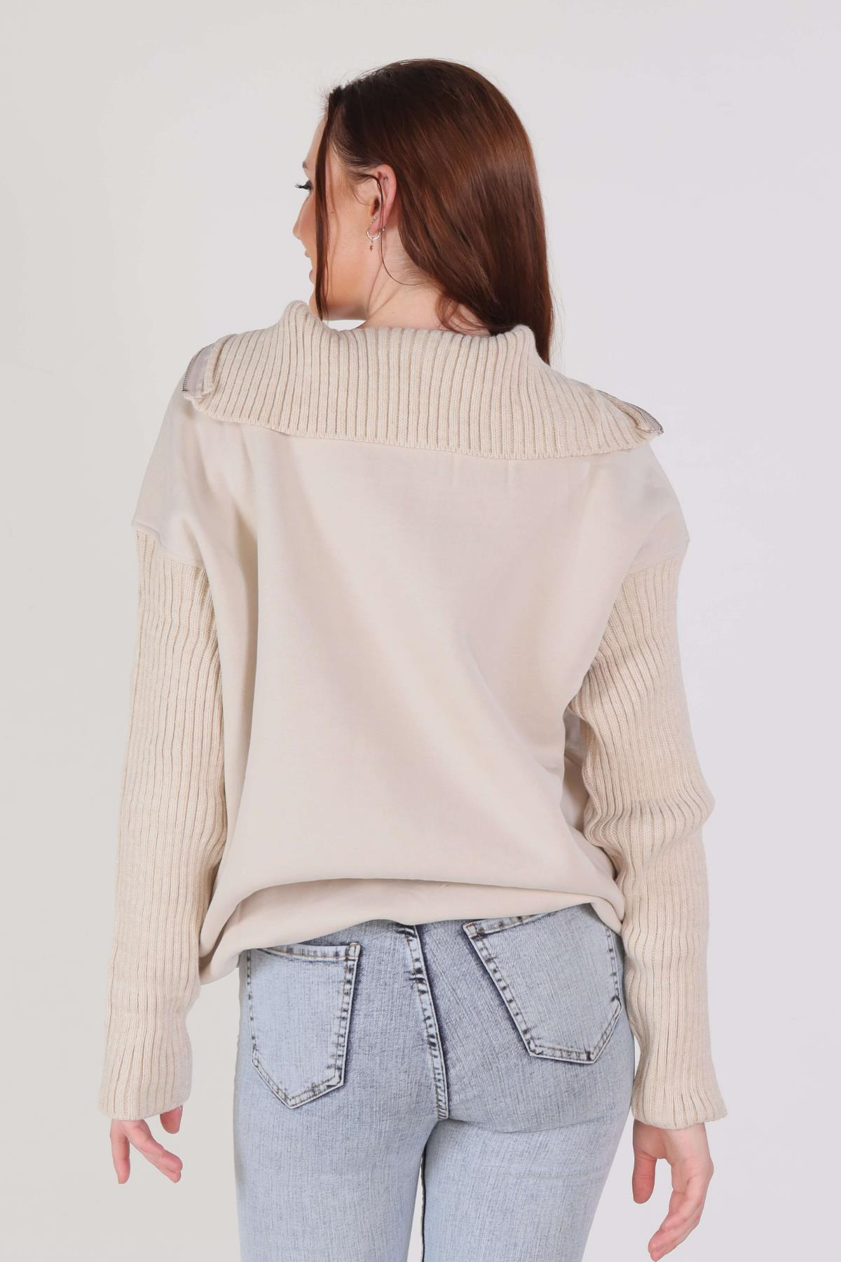 Taş Triko Detay Sweat 1089
