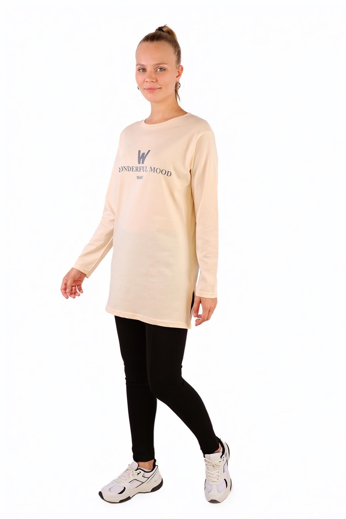 Taş WonderFul Baskılı Uzun Kol Tunik 3981