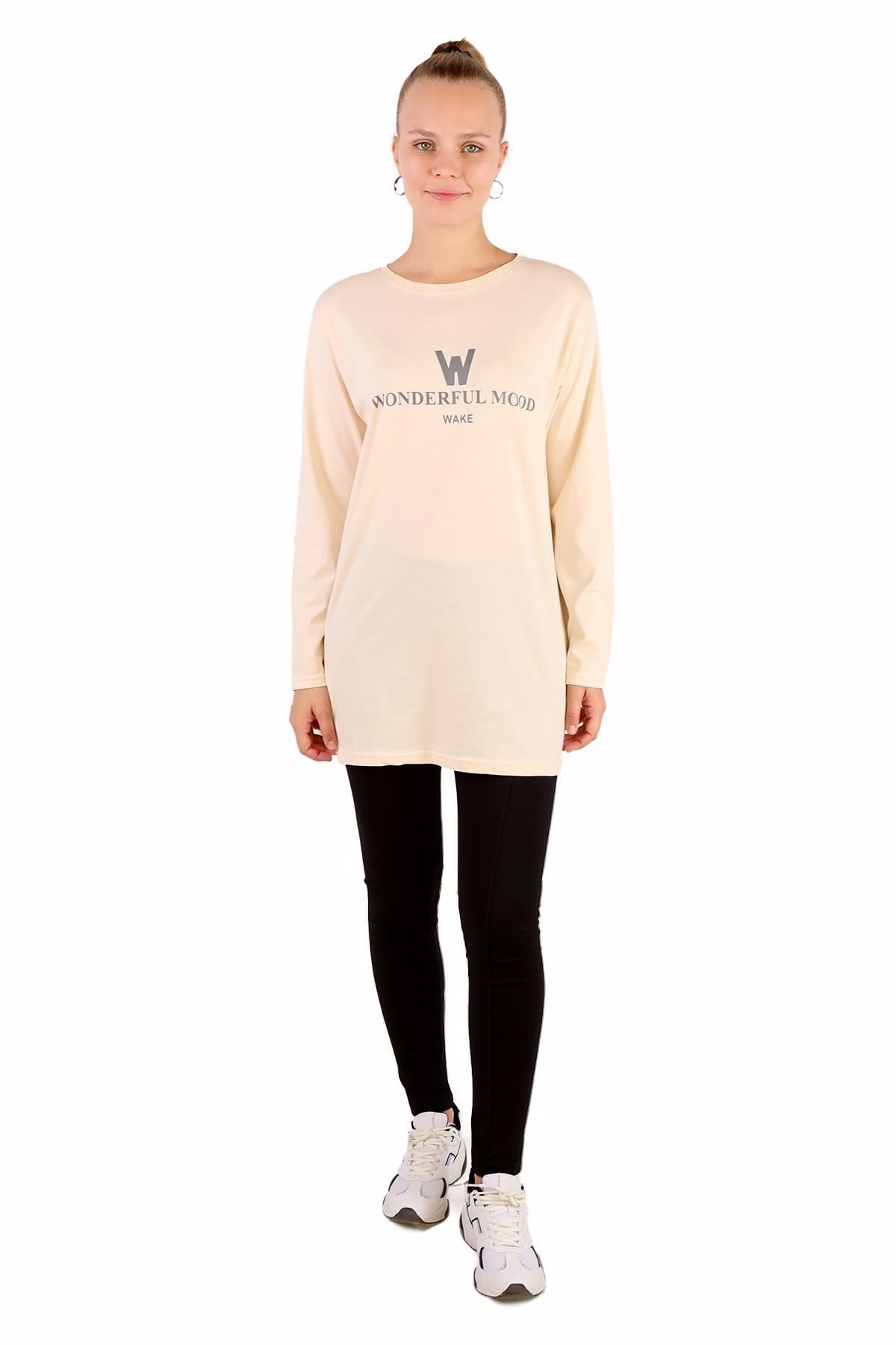 Taş WonderFul Baskılı Uzun Kol Tunik 3981