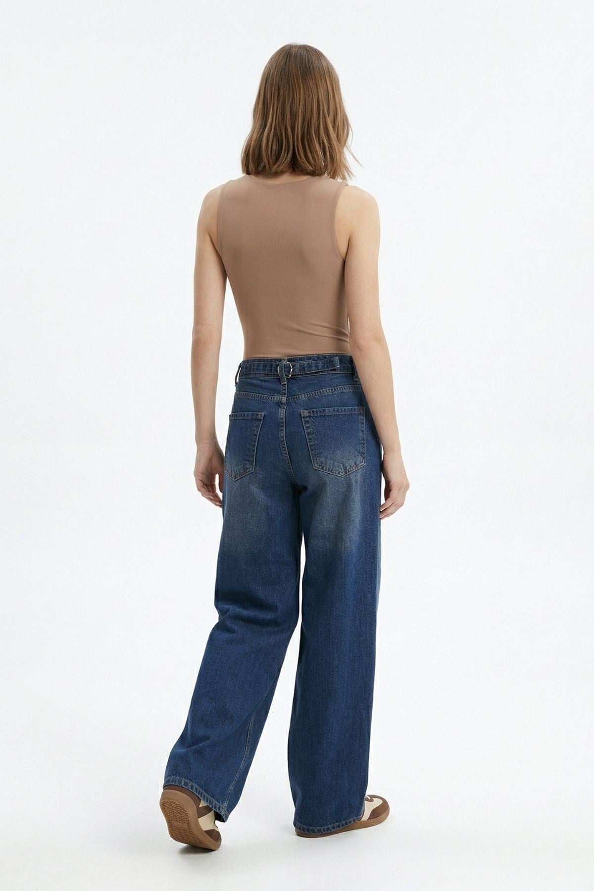 Tint Kahve Arka Kemerli Palazzo Jean 3094-1
