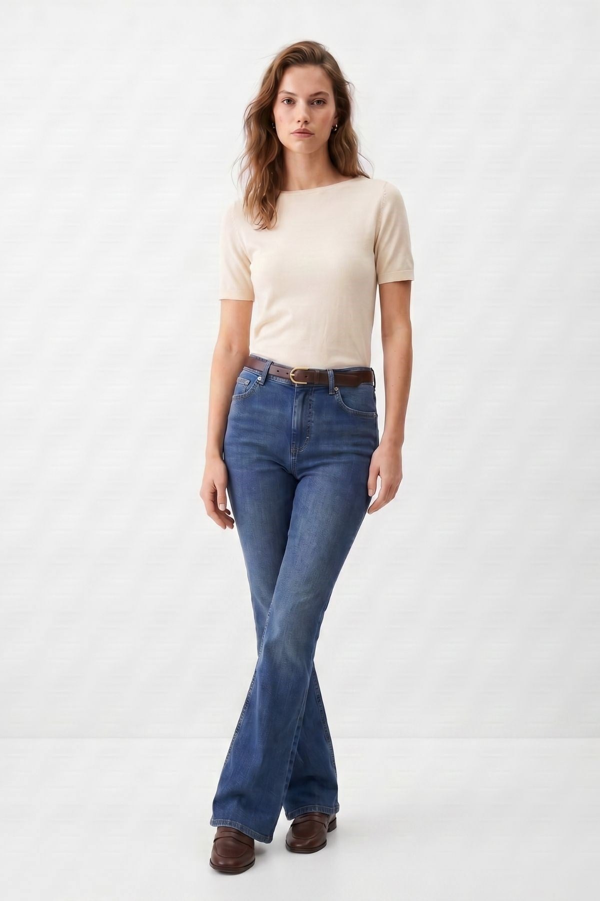 Tint Yeşil Yüksek Bel Flare Jean 826