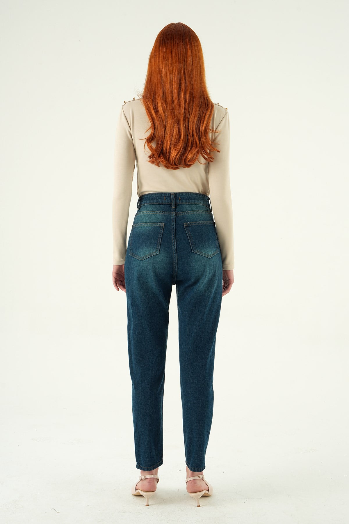 Tint Yeşil Yüksek Bel Mom Jean 1063