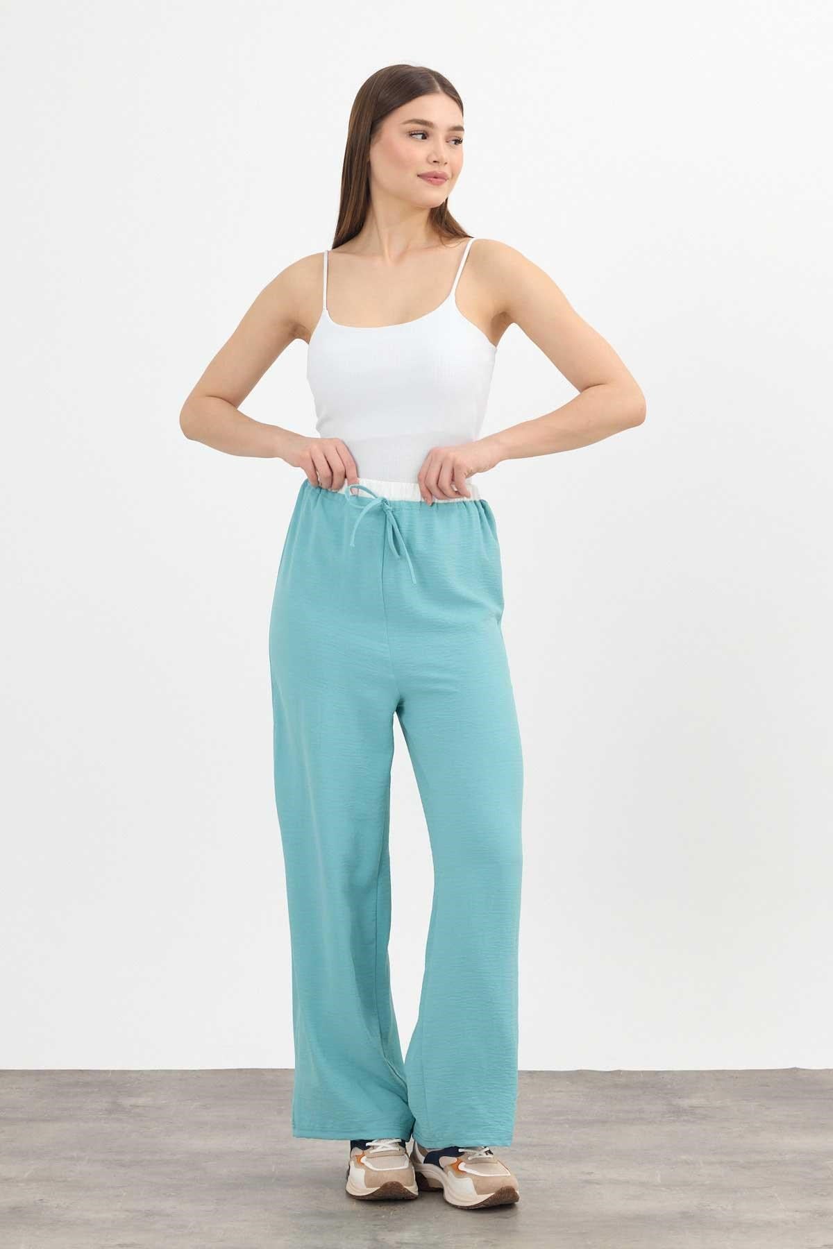 Turkuaz Bol Paça Pantolon 4327A