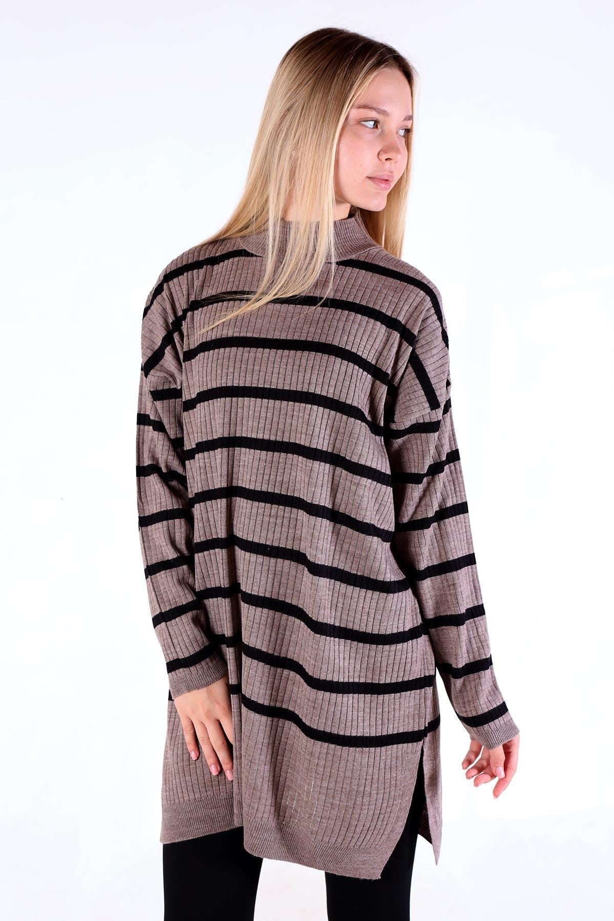 Vizon Çizgili Balıkçı Yaka Tunik 5415