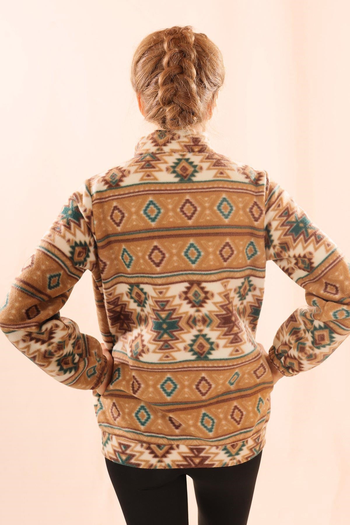 Vizon Fermuarlı Desenli Sweat 7321A