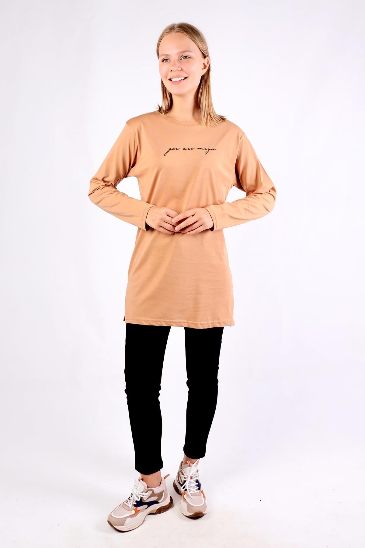 Vizon You Are Magic Baskılı Uzun Kol Tunik 3158