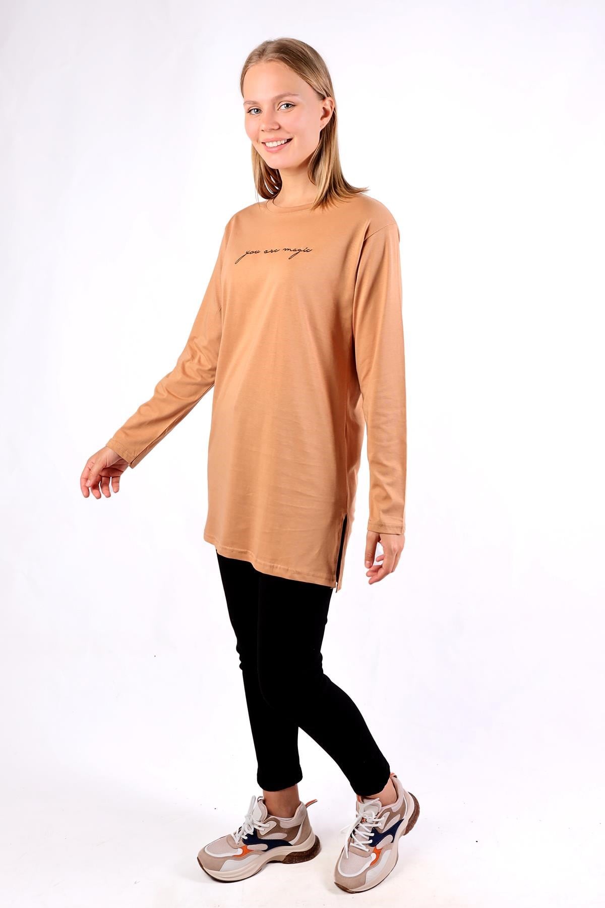 Vizon You Are Magic Baskılı Uzun Kol Tunik 3158