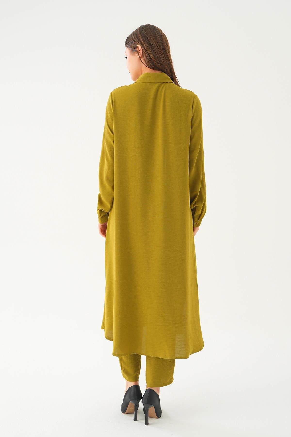 Yağ Yeşili Tunik Pantolon Takım 4016A
