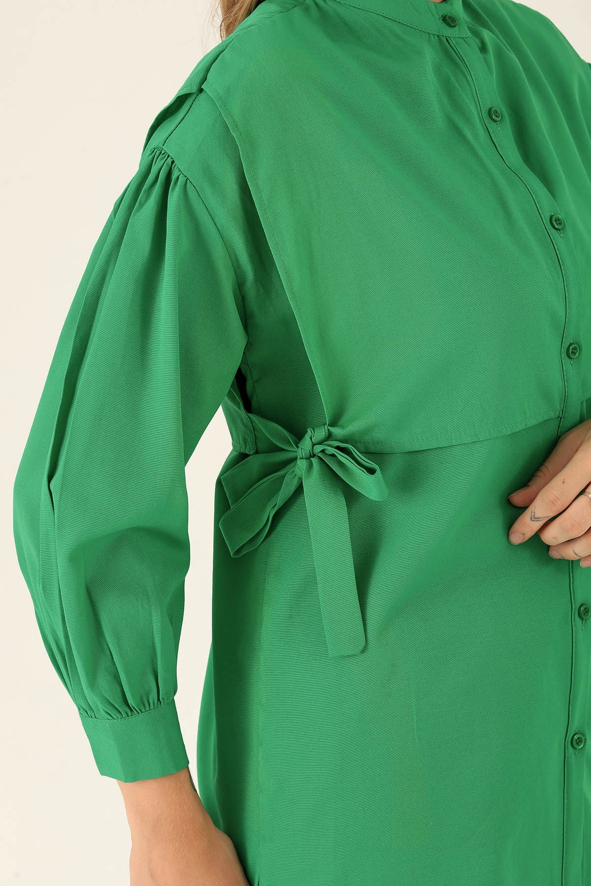 Yandan Bağlamalı Tunik - 6197A Benetton Yeşili