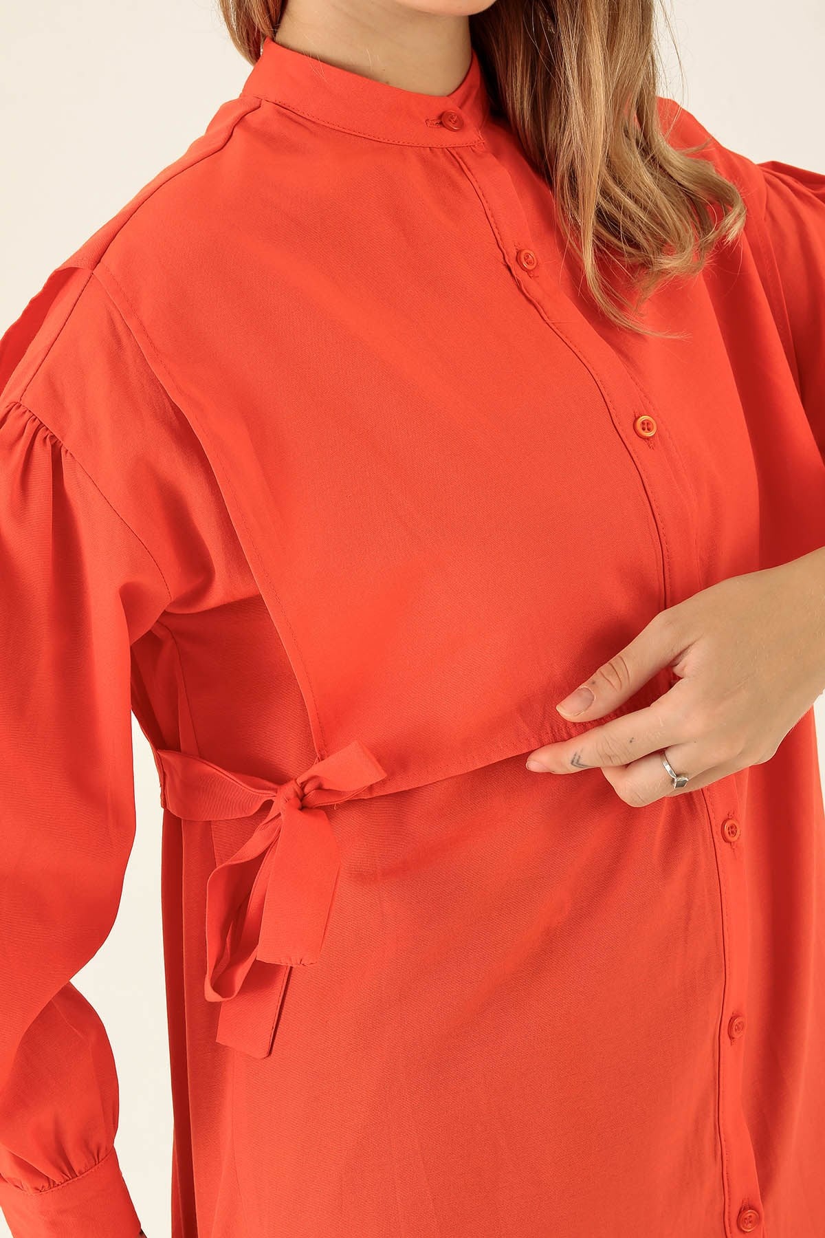Yandan Bağlamalı Tunik - 6197A Orange