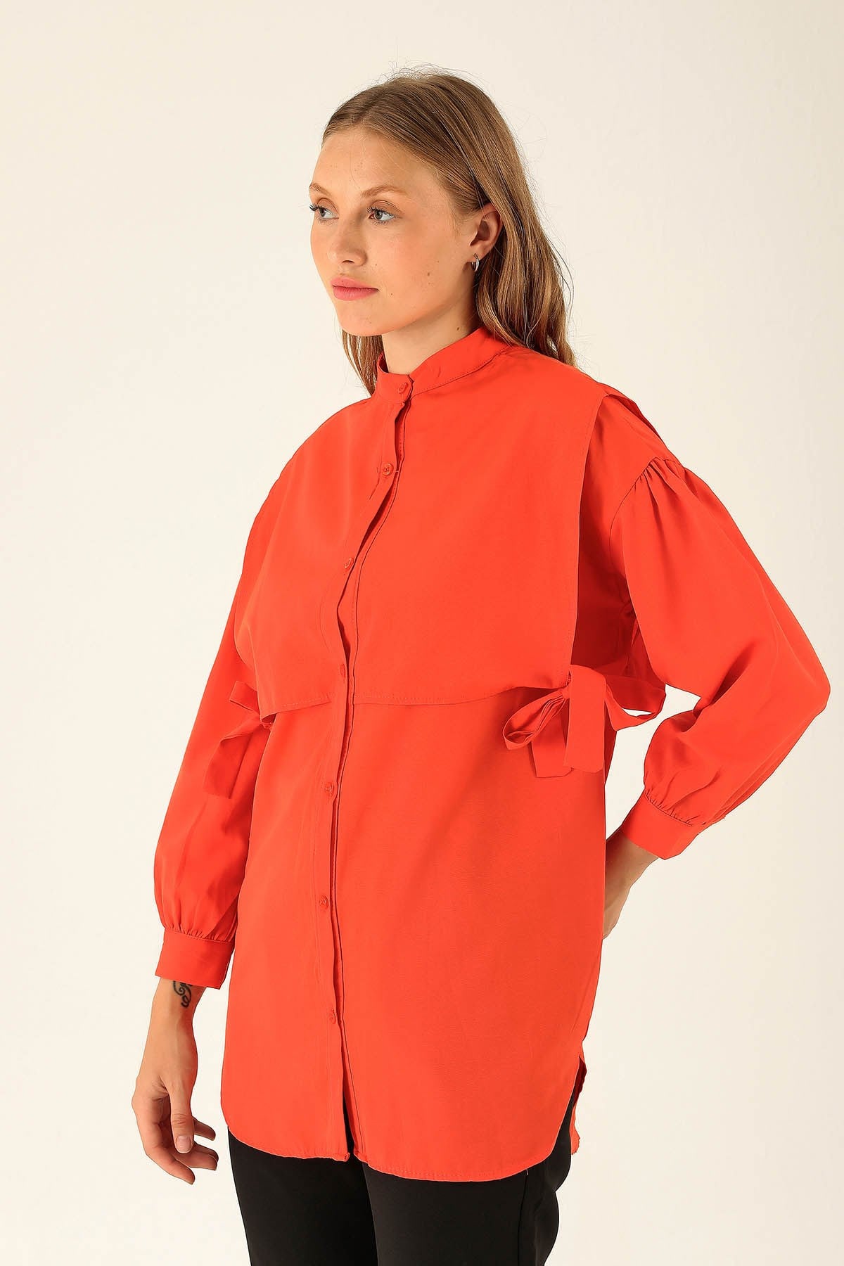 Yandan Bağlamalı Tunik - 6197A Orange