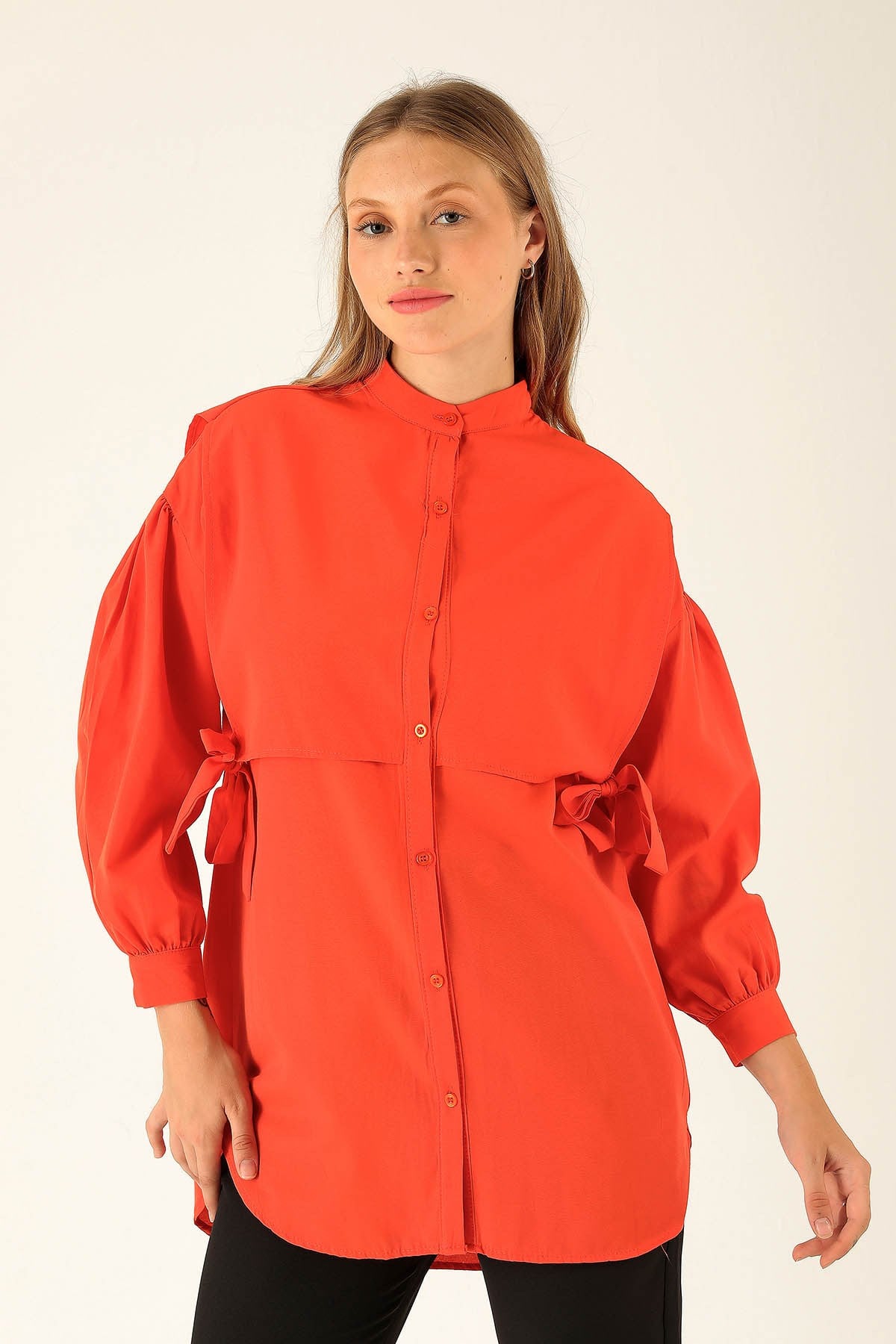 Yandan Bağlamalı Tunik - 6197A Orange