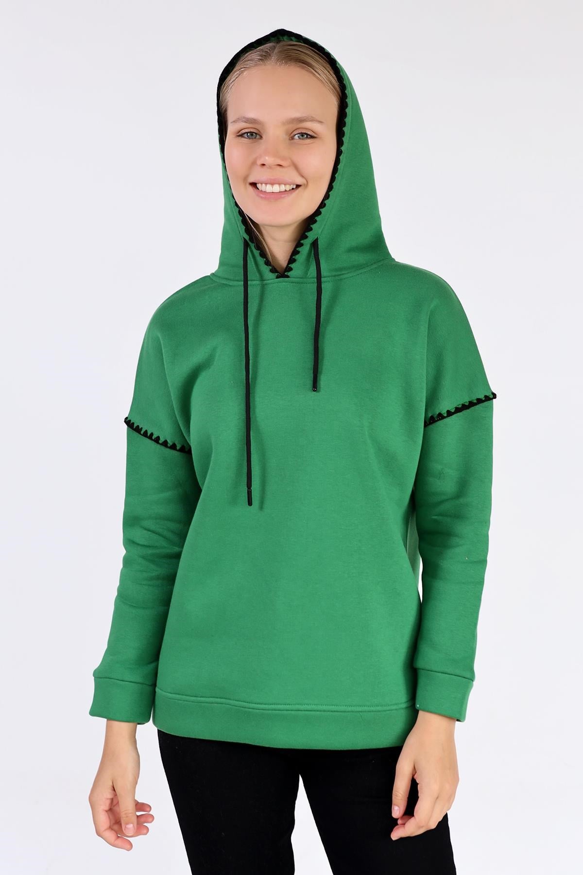 Yeşil Kroşat Detay Sweat 9143M