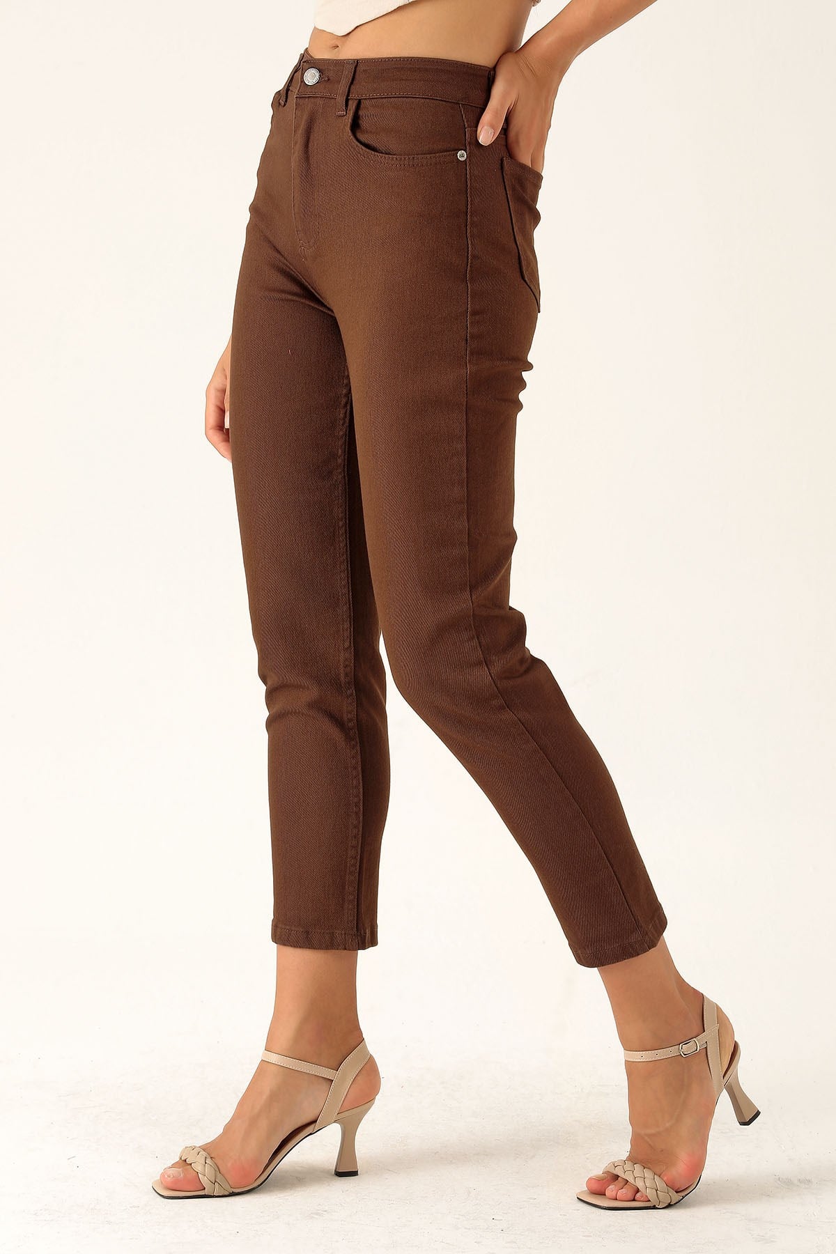 Yüksek Bel Mom Jean - 1121 Acı Kahve