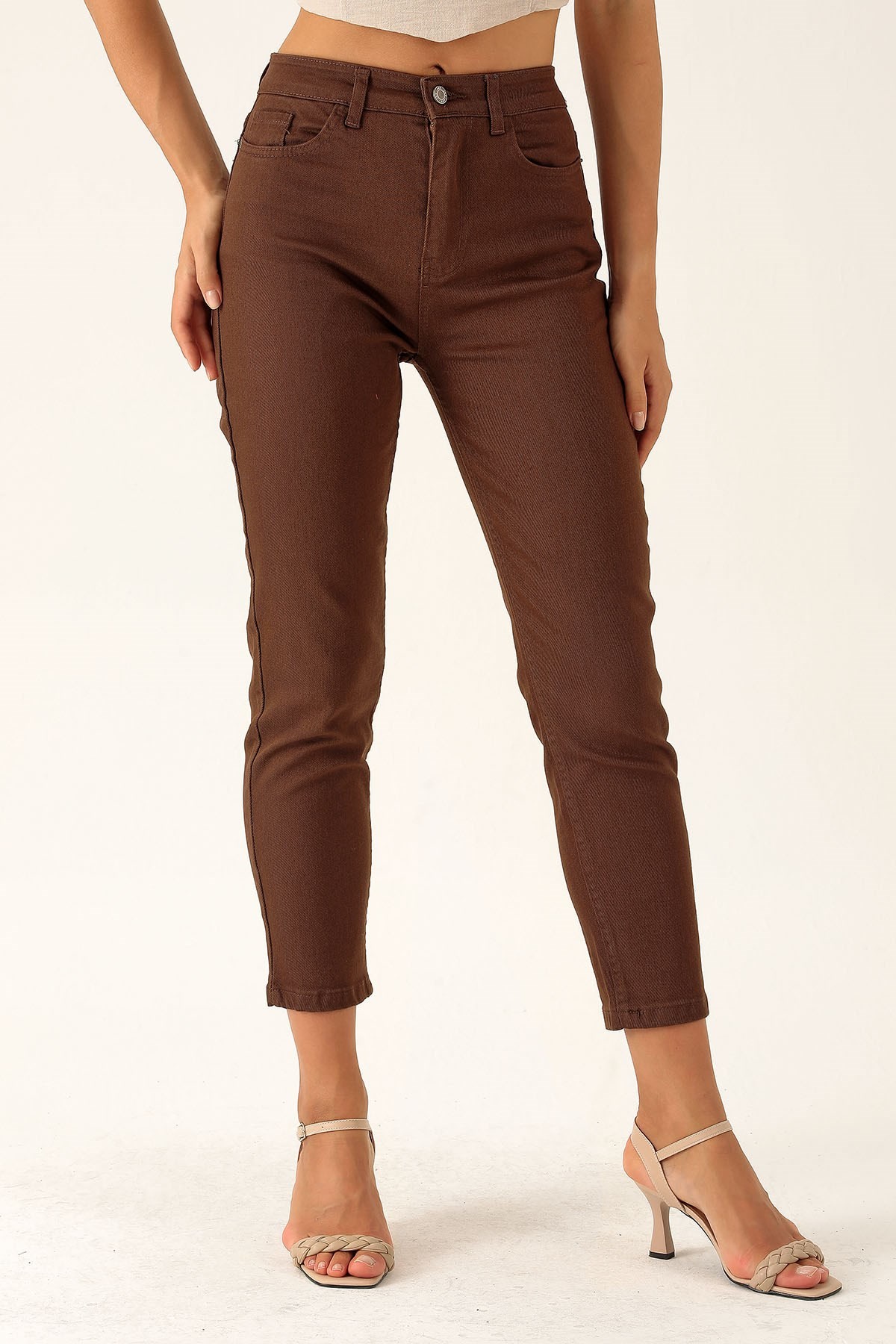 Yüksek Bel Mom Jean - 1121 Acı Kahve