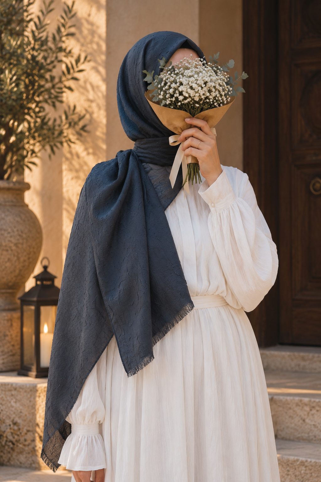 Mscarfs Bambu Kraş Şal Füme
