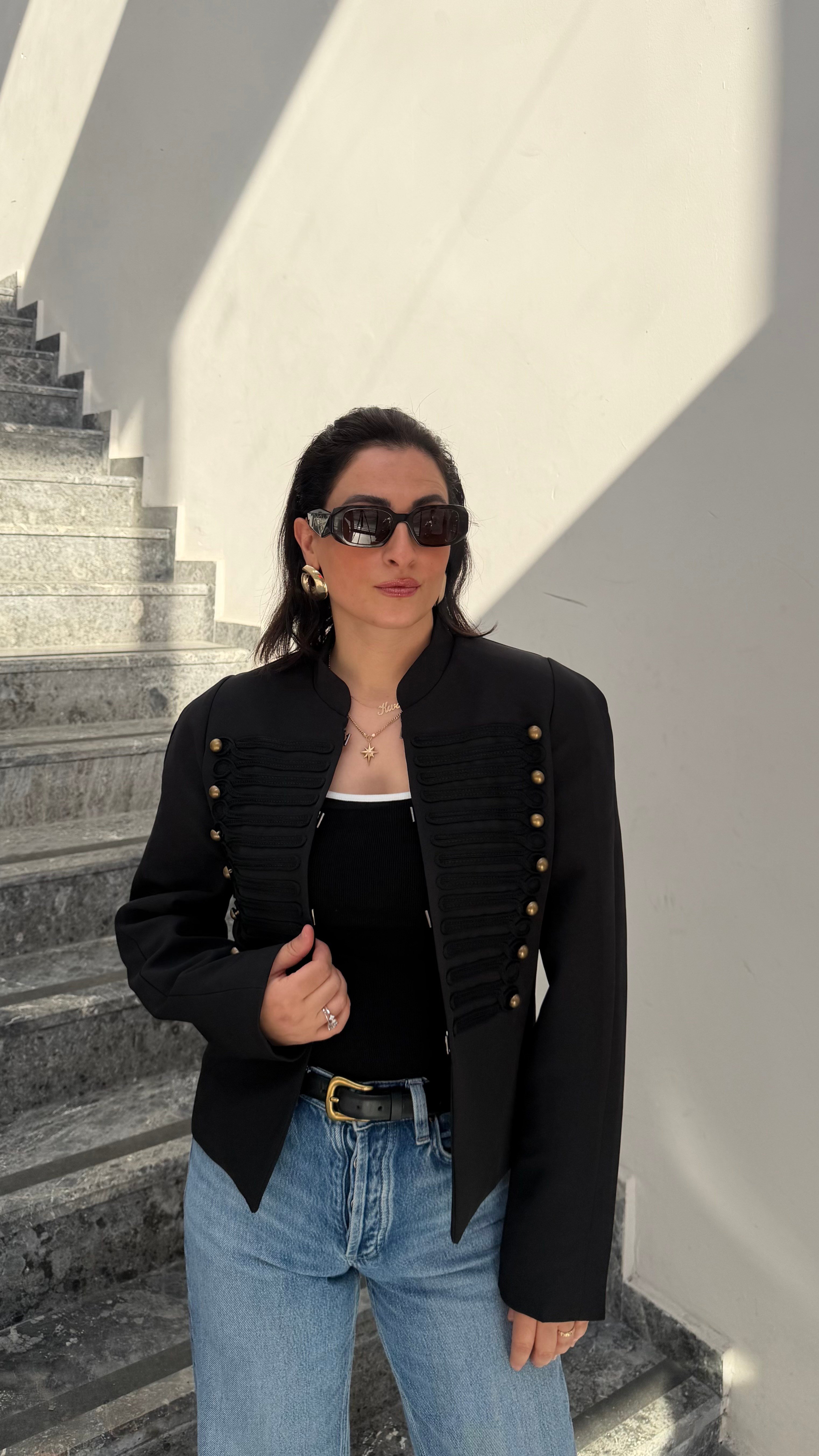 SİYAH NAPOLYAN PRİVE DÜĞME CEKET