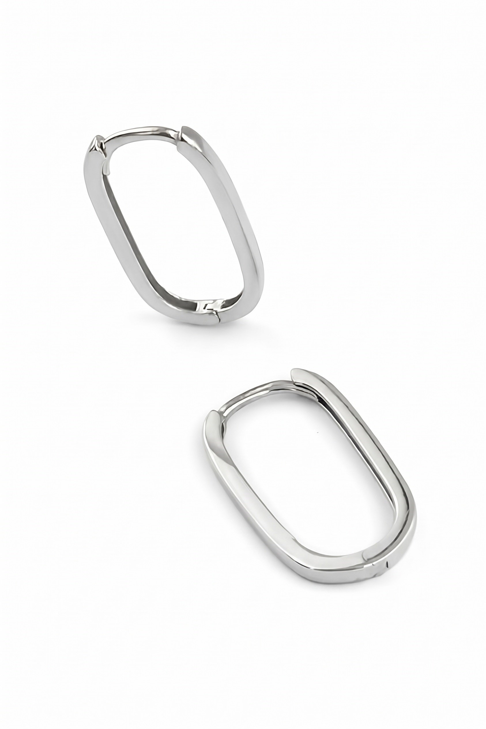925 ayar Gümüş  Trend oval halka küpe