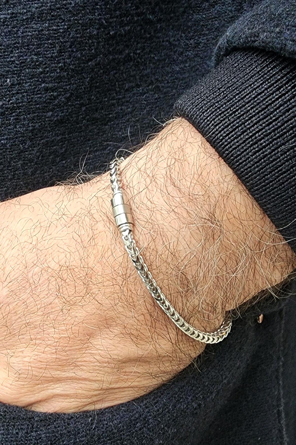 İtalyan Tasarımı 925 ayar Gümüş  Lüks Erkek Bileklik Özel Seri  