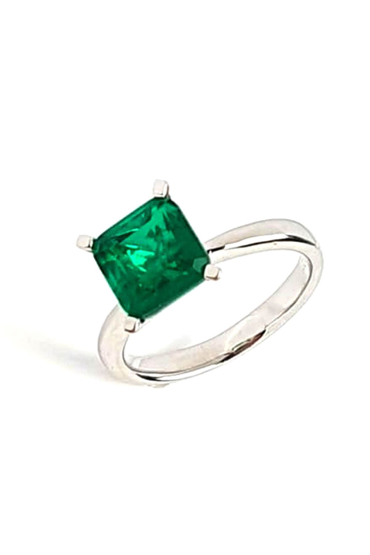 Sky Diamond green  creative rubies 925 ayar gümüş tek taş yüzük
