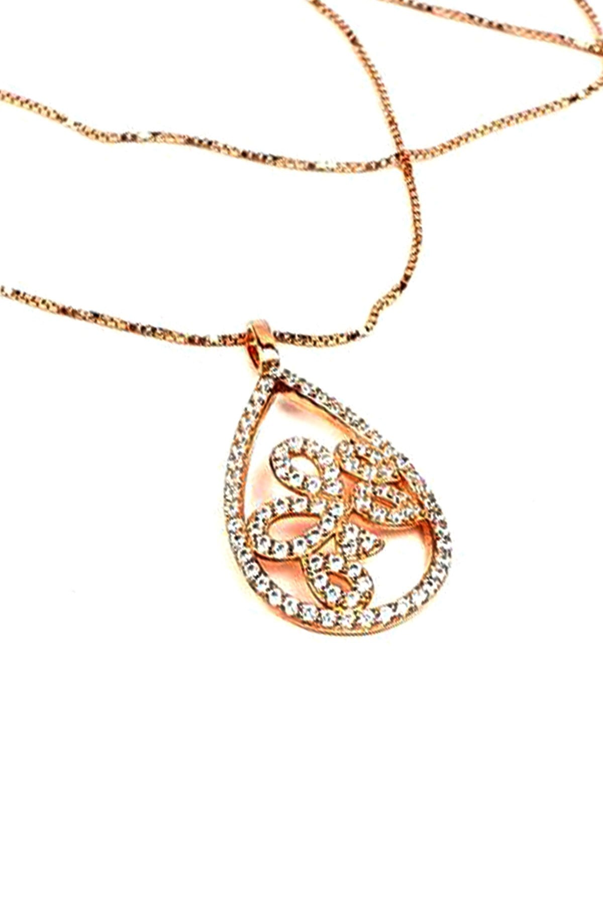 Sky Diamond gümüş lüks gümüş rose kolye 