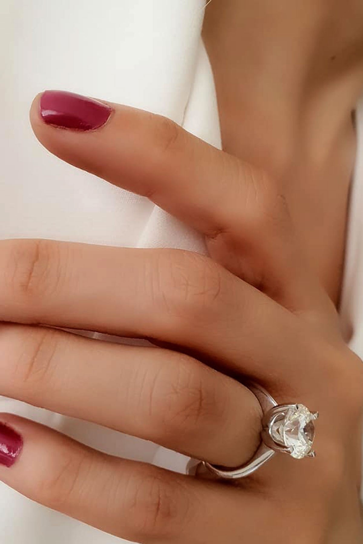 SKY DIAMOND gümüş tek taş yüzük 